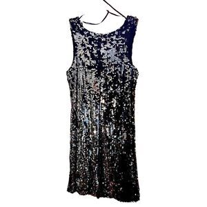 Olivia Matthews Black & Silver Sequins Cocktail Dress Size 6